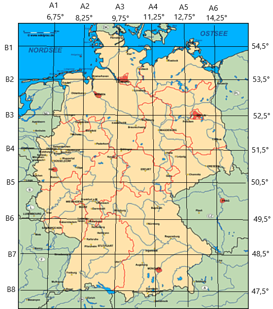 Weltatlas Mit Breiten Und Längengraden